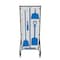 5S Supplies 5S Housekeeping Shadow Board Broom Station Version 5 - Gray Board / Blue Shadows  With Broom HSB-V5-GRAY/BLUE-KIT - alternate 1